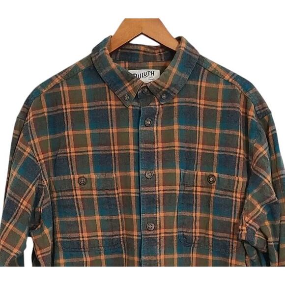 Duluth Trading Men's Cotton Plaid Flannel Button Down XL Tall Lot of 2 - Picture 3 of 15